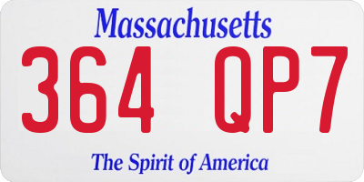 MA license plate 364QP7