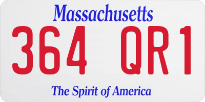 MA license plate 364QR1