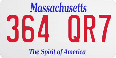 MA license plate 364QR7