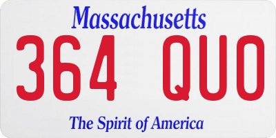 MA license plate 364QU0