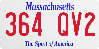 MA license plate 364QV2
