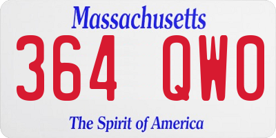 MA license plate 364QW0