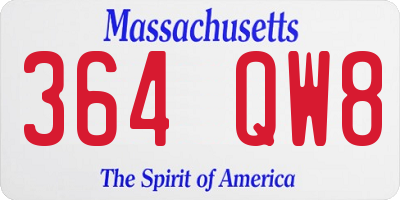 MA license plate 364QW8