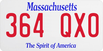 MA license plate 364QX0