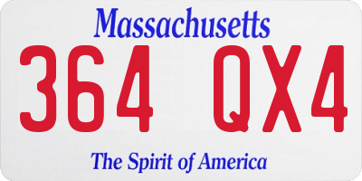 MA license plate 364QX4