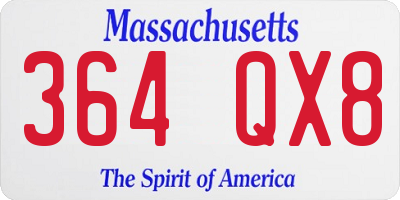 MA license plate 364QX8