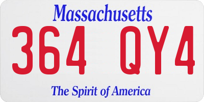 MA license plate 364QY4
