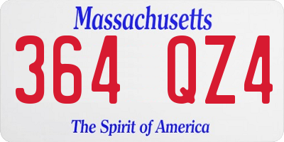 MA license plate 364QZ4