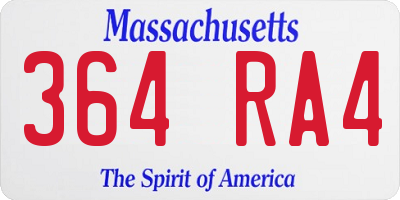 MA license plate 364RA4