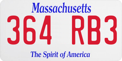 MA license plate 364RB3