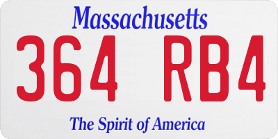 MA license plate 364RB4