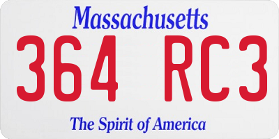 MA license plate 364RC3