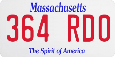 MA license plate 364RD0