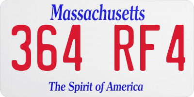 MA license plate 364RF4