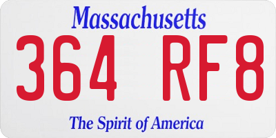 MA license plate 364RF8