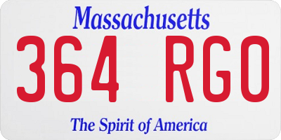 MA license plate 364RG0