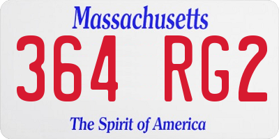 MA license plate 364RG2