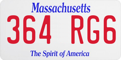 MA license plate 364RG6