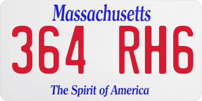 MA license plate 364RH6