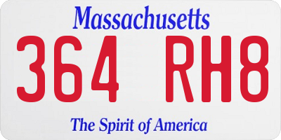 MA license plate 364RH8