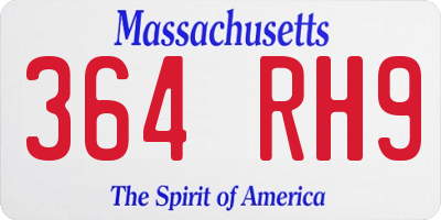 MA license plate 364RH9