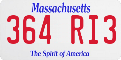 MA license plate 364RI3