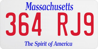 MA license plate 364RJ9