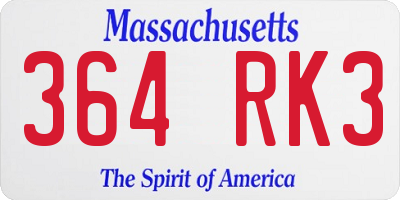 MA license plate 364RK3