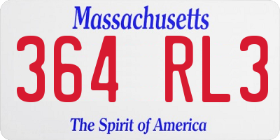 MA license plate 364RL3