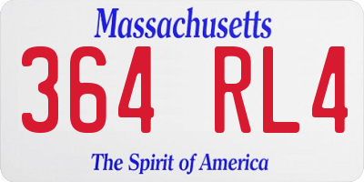 MA license plate 364RL4