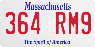 MA license plate 364RM9