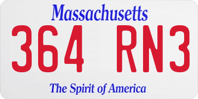 MA license plate 364RN3