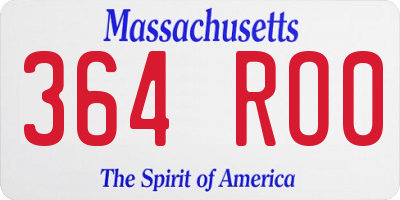 MA license plate 364RO0