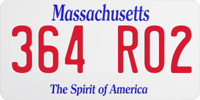MA license plate 364RO2