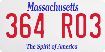 MA license plate 364RO3