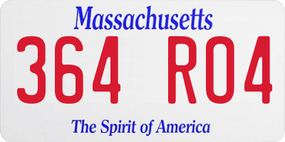 MA license plate 364RO4
