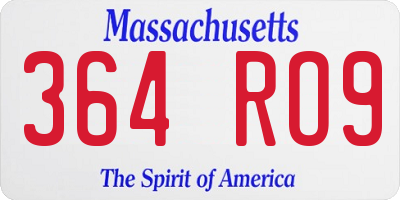 MA license plate 364RO9
