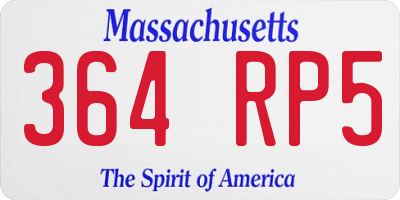 MA license plate 364RP5