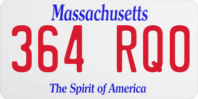 MA license plate 364RQ0