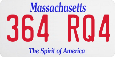 MA license plate 364RQ4