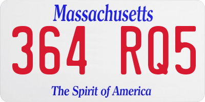 MA license plate 364RQ5