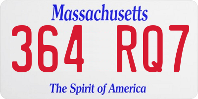MA license plate 364RQ7
