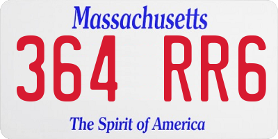MA license plate 364RR6