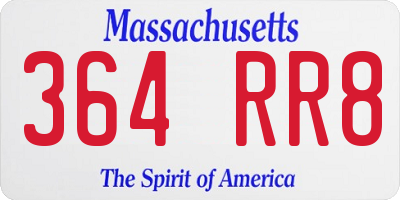 MA license plate 364RR8