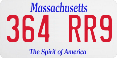 MA license plate 364RR9