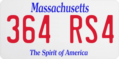MA license plate 364RS4