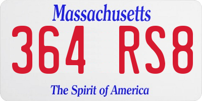 MA license plate 364RS8