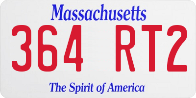 MA license plate 364RT2