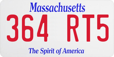MA license plate 364RT5