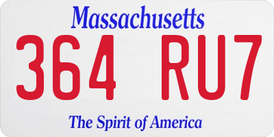 MA license plate 364RU7